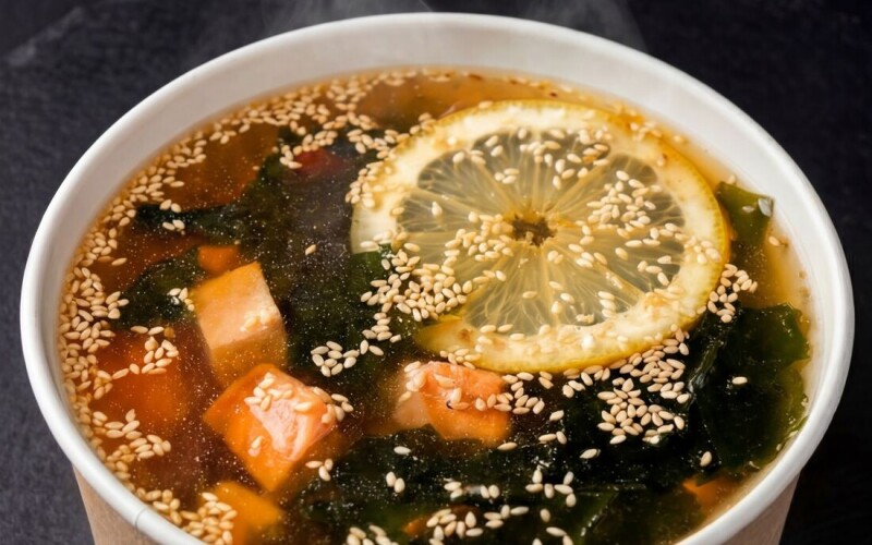 Суп с лососем