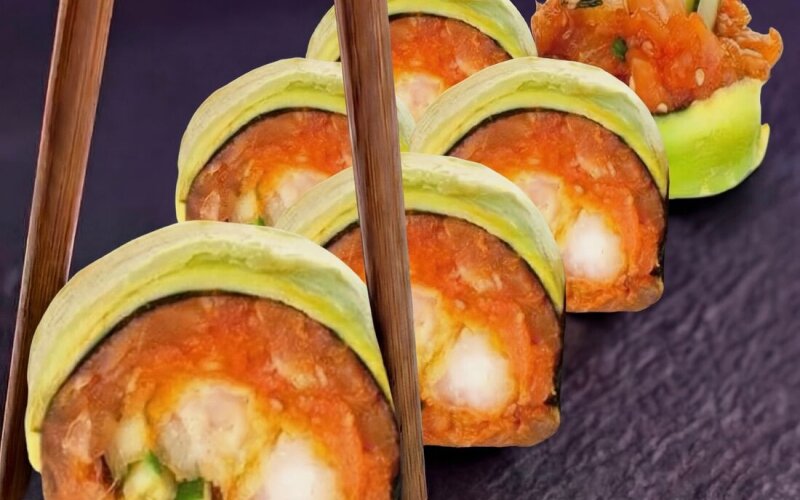 Тартар креветка в темпуре