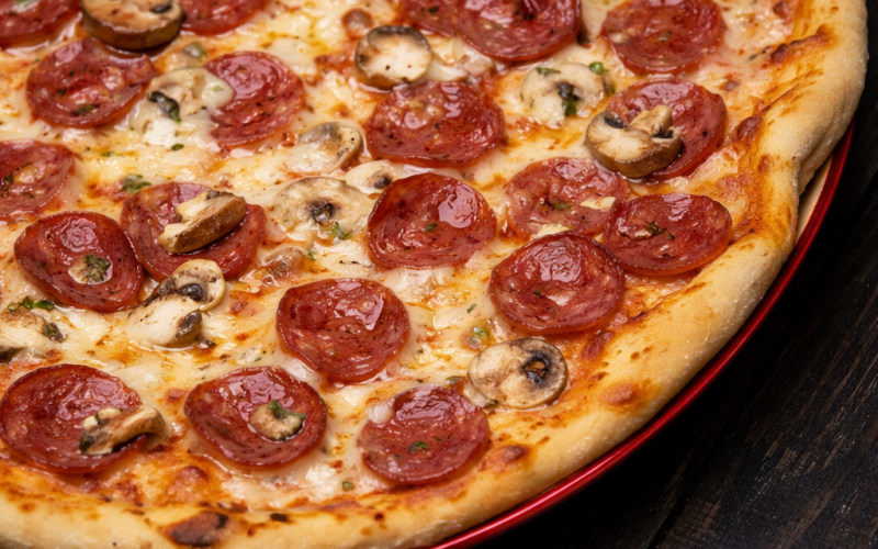 Пицца «Пепперони с грибами»