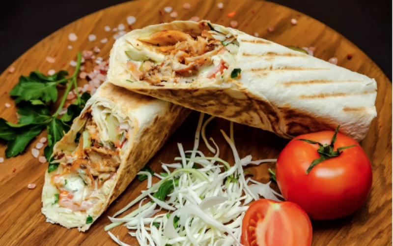 Шаурма «Грибная» с карамелизированным луком