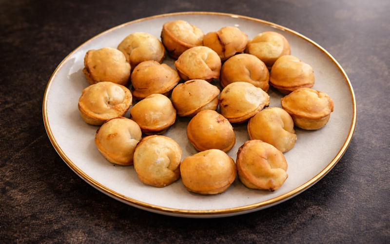 Пельмени с говядиной жареные