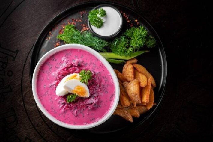 Холодник на сметане с картофелем