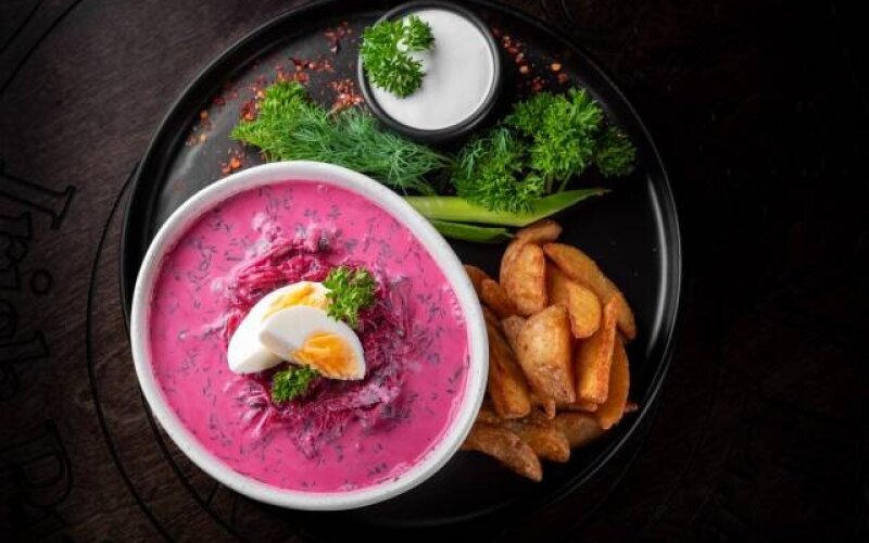 Холодник на сметане с картофелем