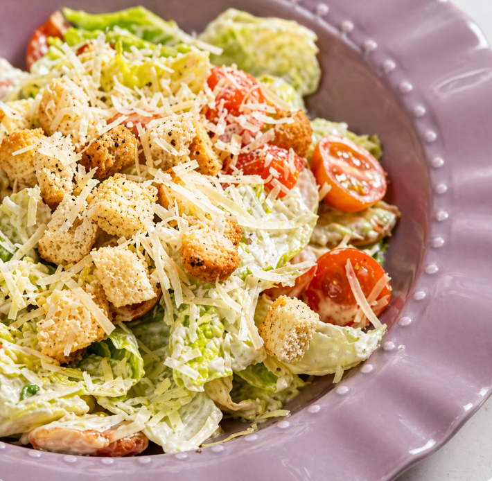 Салат «Цезарь» с креветками