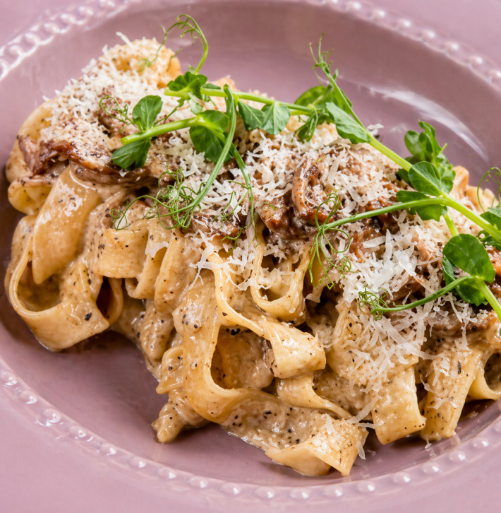 Паста «Myloverberry» с креветками и лимонным соусом