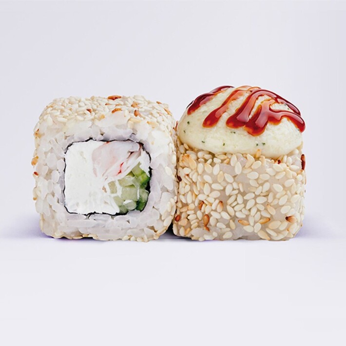 Запечённый ролл Филадельфия в кунжуте