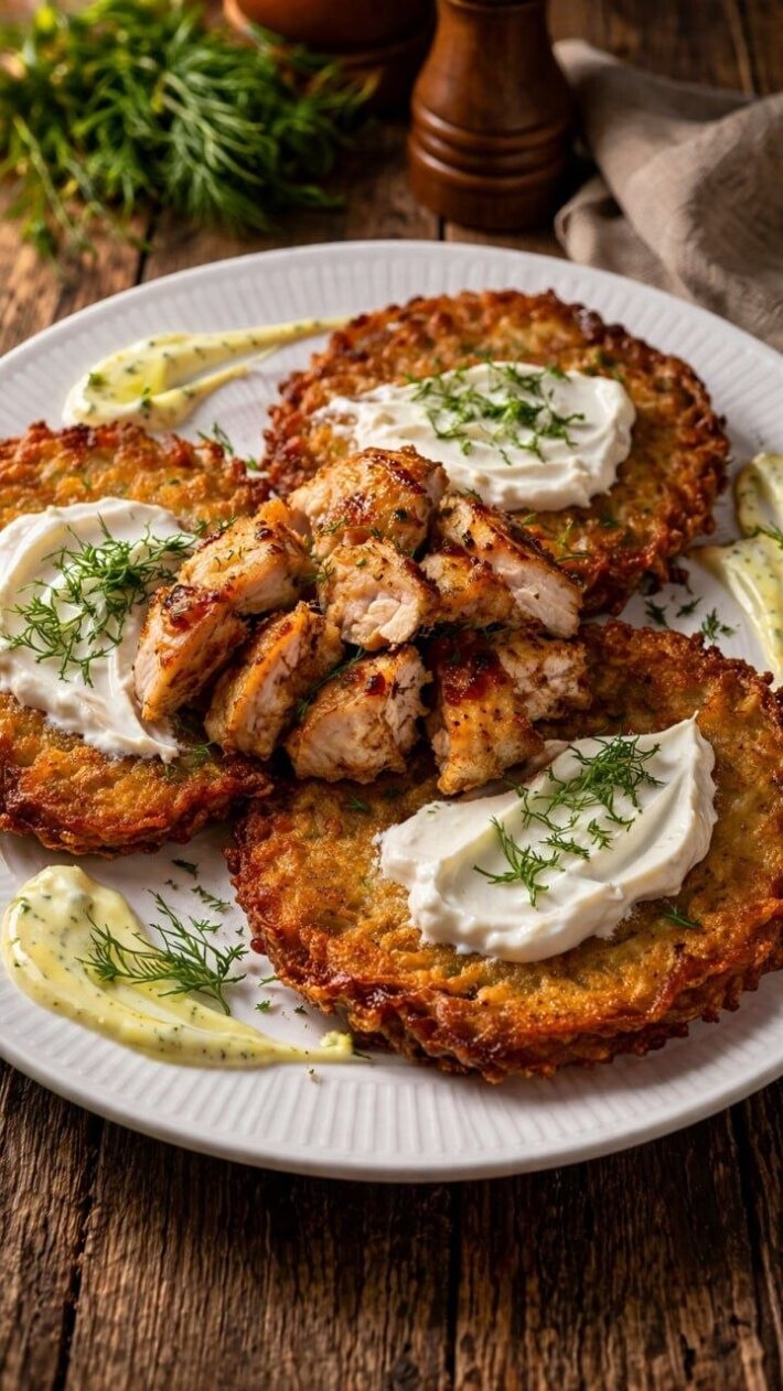 Драники с курицей