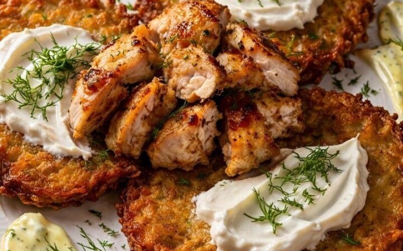 Драники с курицей