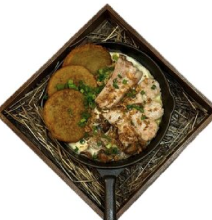 Сковородка с верещакой и драниками