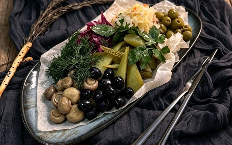 Ассорти из ферментированных и маринованных овощей