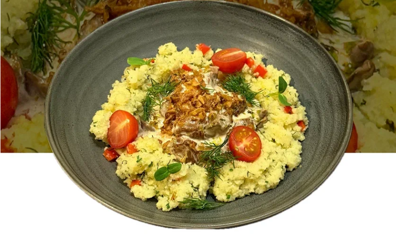 Баранина томленая с кускусом и овощами