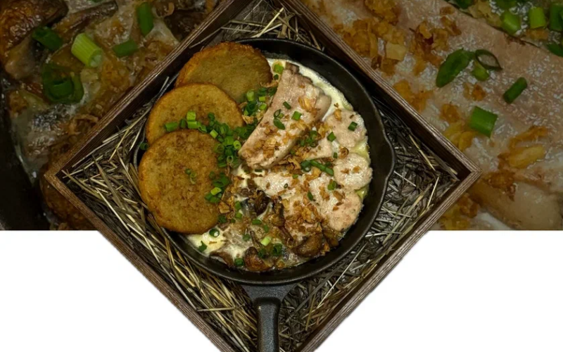 Сковородка с верещакой и драниками