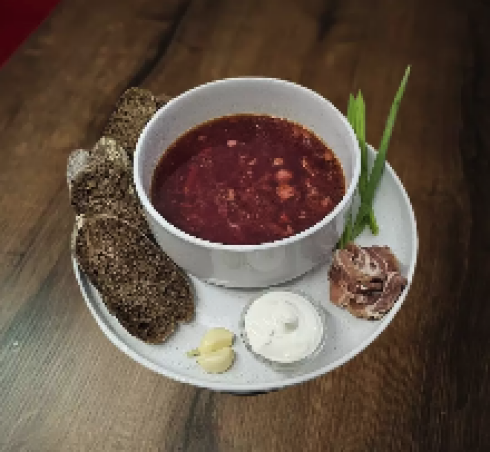 Сало с борщом