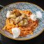 Лапша Лагман с баклажаном, помидорами, творожным сыром