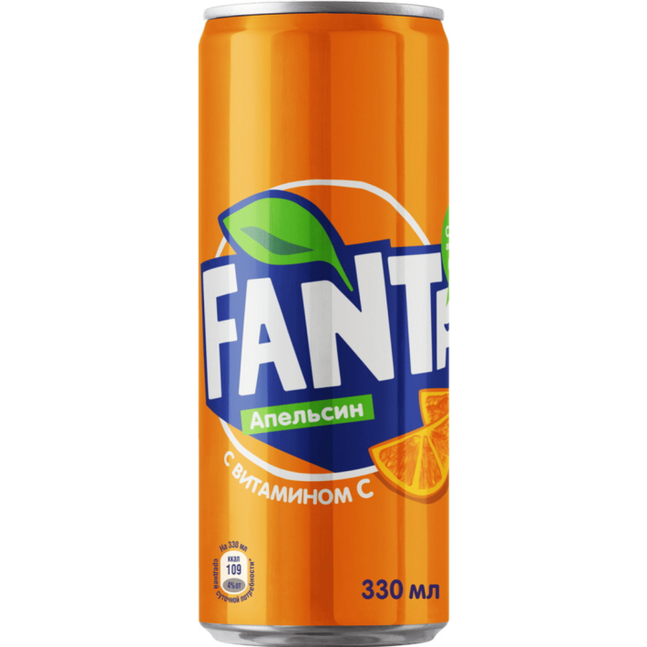 Напиток газированный Fanta апельсин,0.33 л