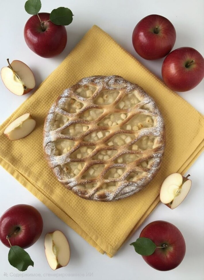 Пирог яблочный с корицей