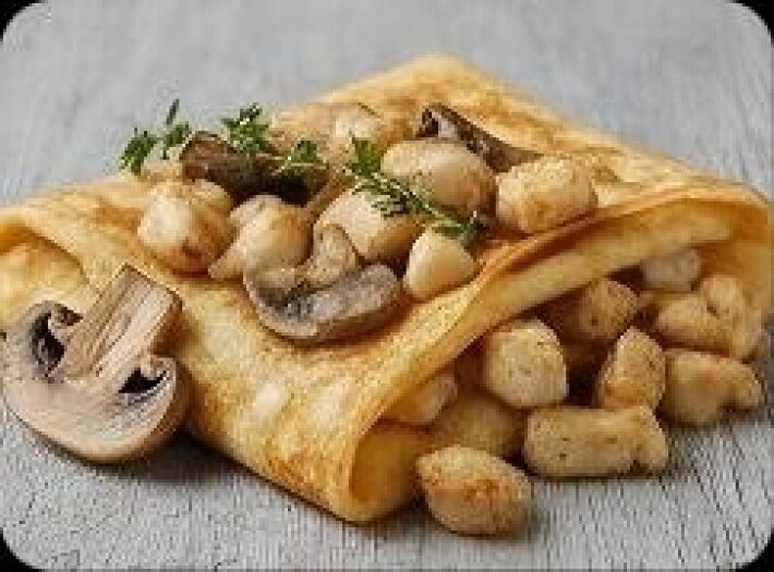 Блин с курицей и грибами