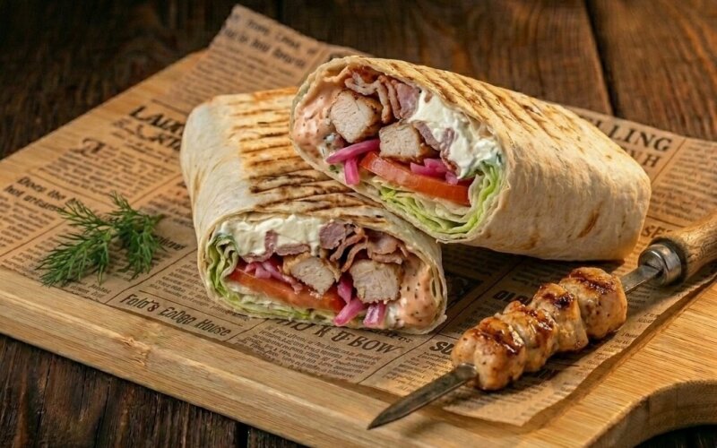 Мангал-ролл «Азиатский кранч-чиз с курицей»