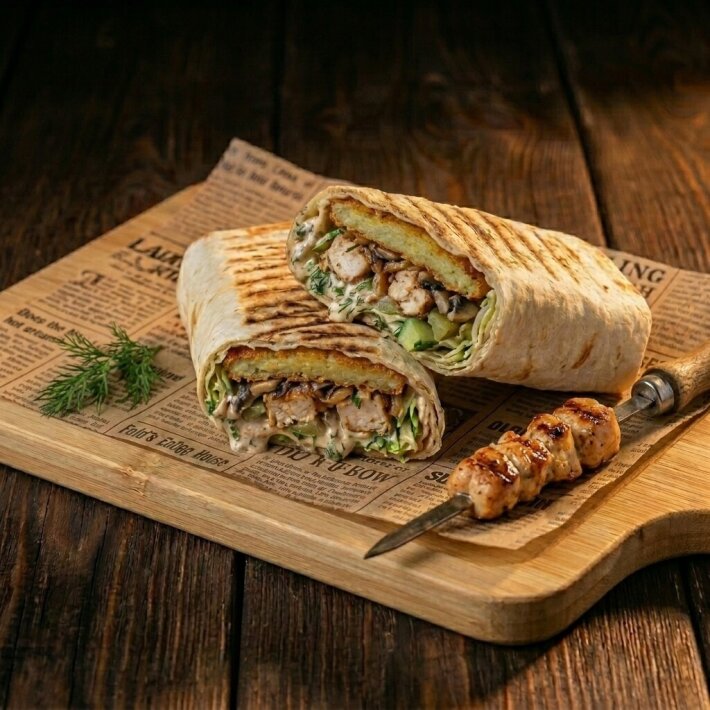 Мангал-ролл «С драником и курицей»