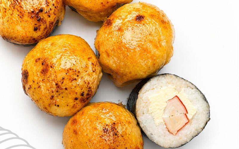 Запеченный ролл с   крабом
