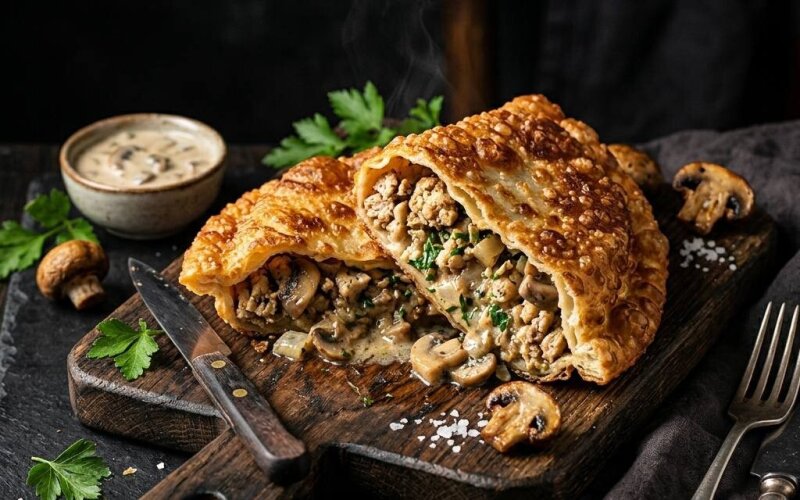С курицей и грибами