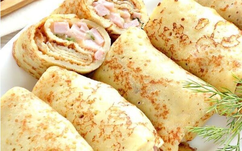 Блинчики с ветчиной и сыром