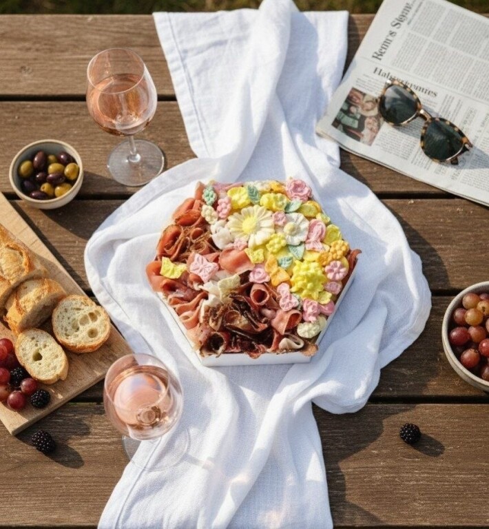 Сырная тарелка «Микс» из сыра и мяса классическая «Tortik»