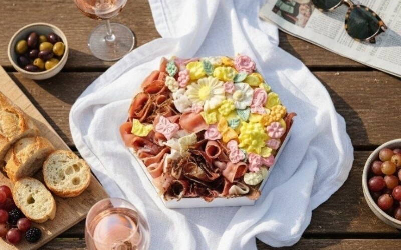 Сырная тарелка «Микс» из сыра и мяса классическая «Tortik»
