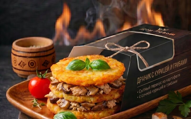 Драники с курицей и грибами