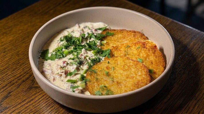Драники с мачанкой