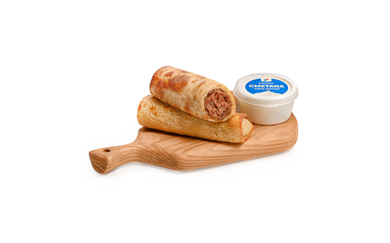 Блинчики с говядиной и сметаной