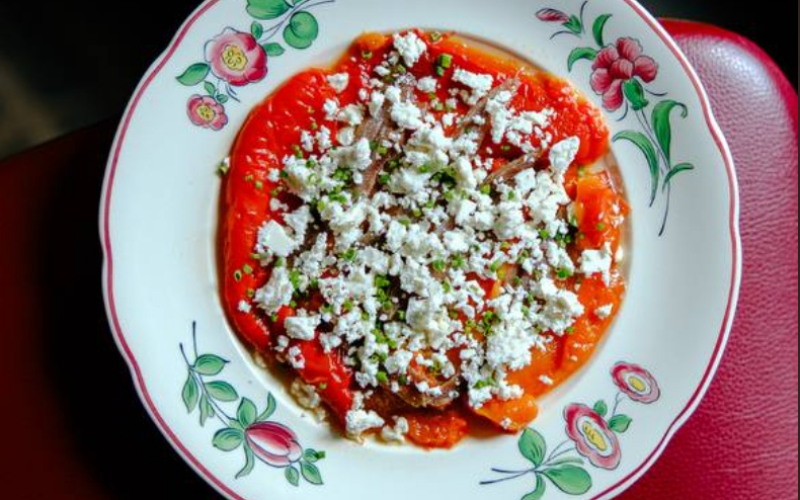 Печёные перцы с анчоусами