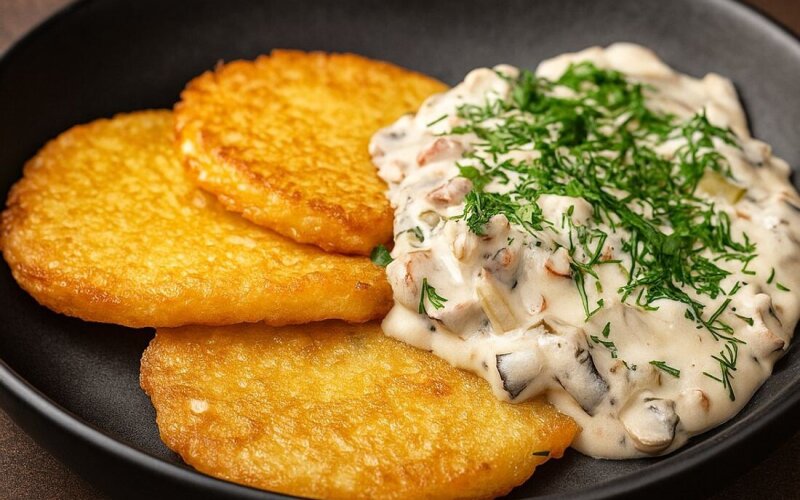 Драники с мачанкой