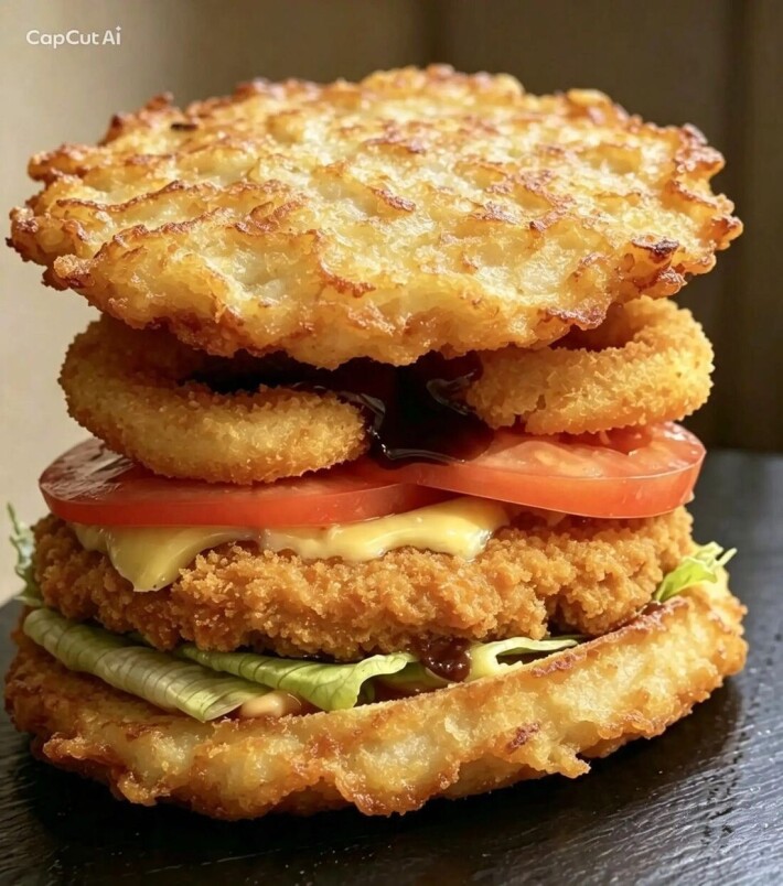 Дранбургер с куриной котлетой