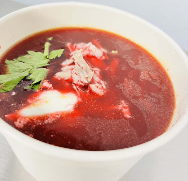 Борщ Белорусский с мясом и сметаной
