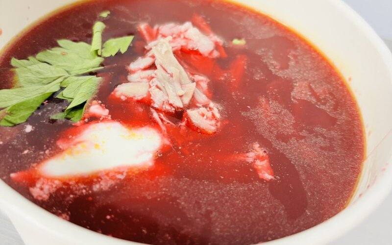Борщ Белорусский с мясом и сметаной