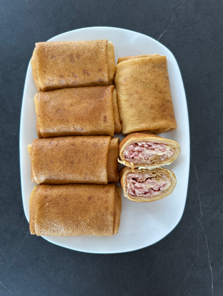 Блины с ветчиной и сыром