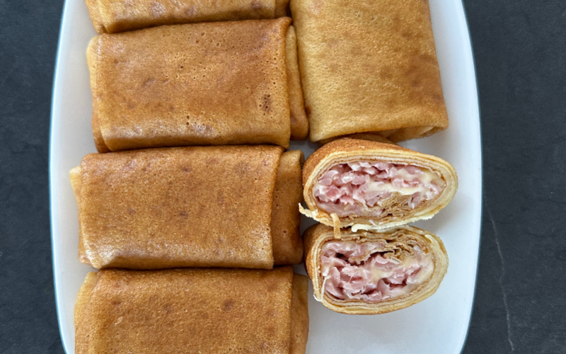 Блины с ветчиной и сыром