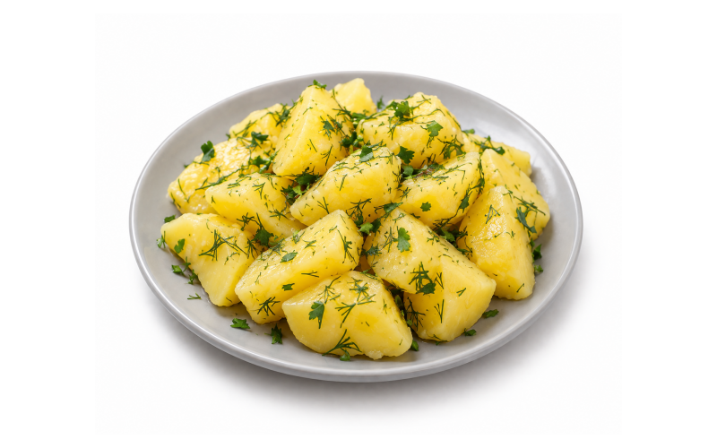 Отварной картофель с маслом и зеленью