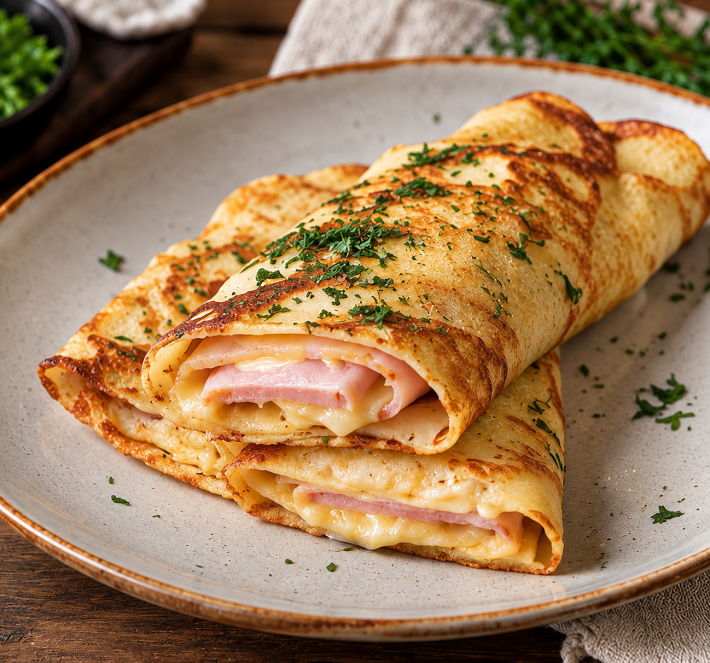 Блинчики с ветчиной и сыром