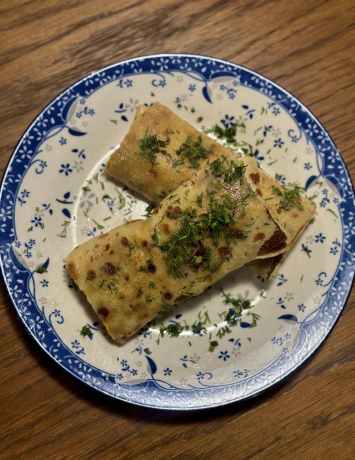 Блинчики с ветчиной и сыром