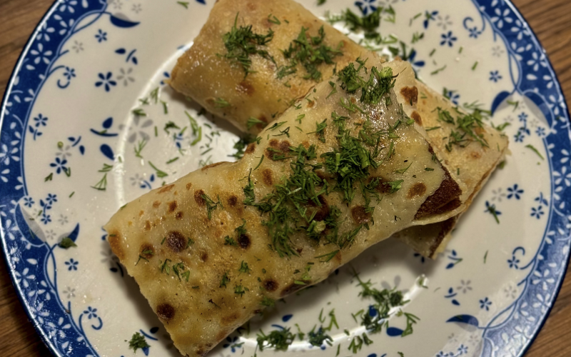 Блинчики с ветчиной и сыром