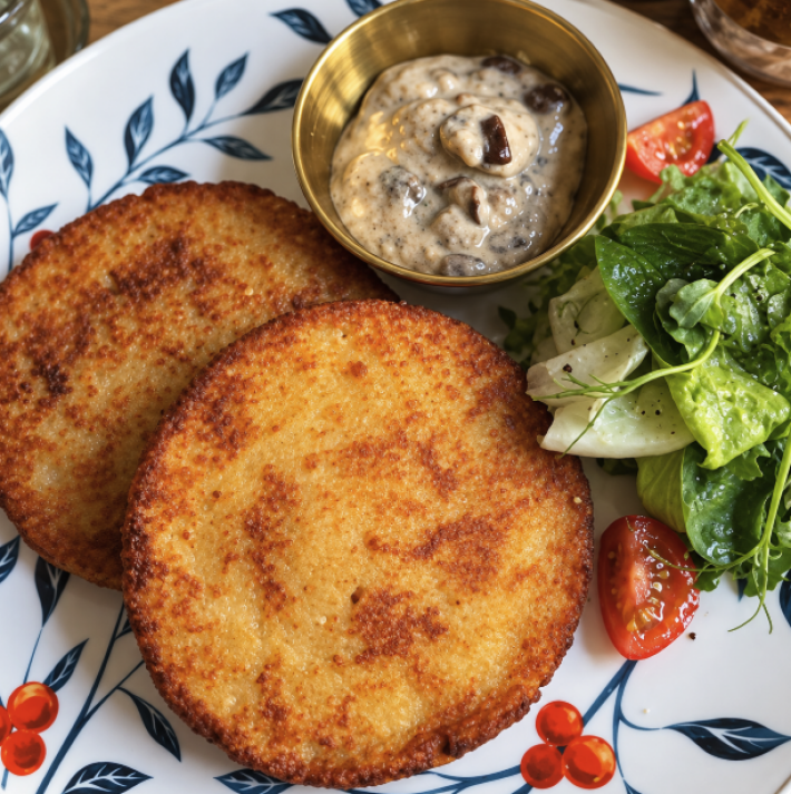 Колдуны с мясом и грибным соусом