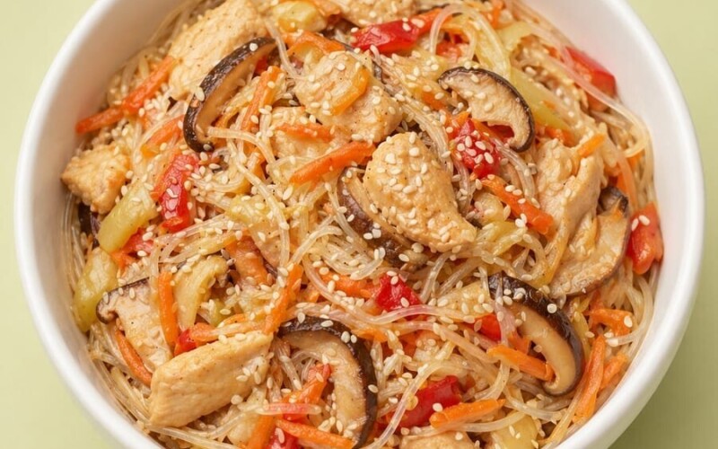WOK «Фунчоза в сливках»