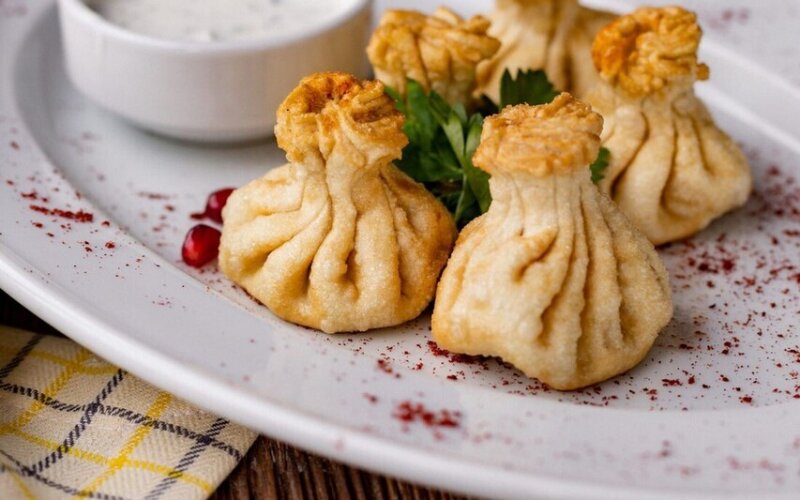 Жареные калакури 
с птицей и грибами