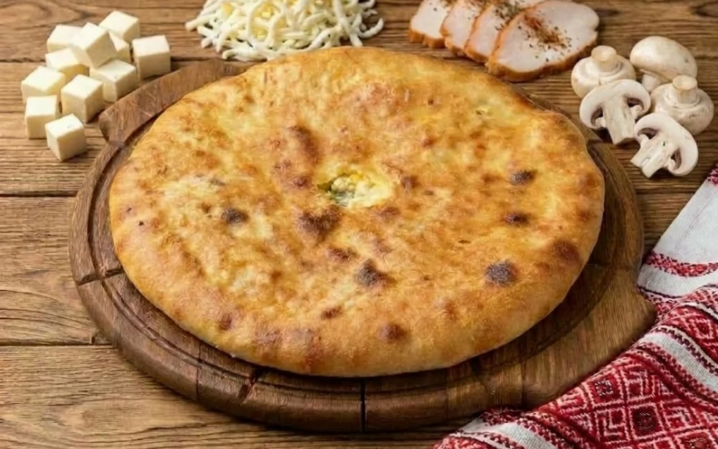 Копченая курица, сыр и грибы