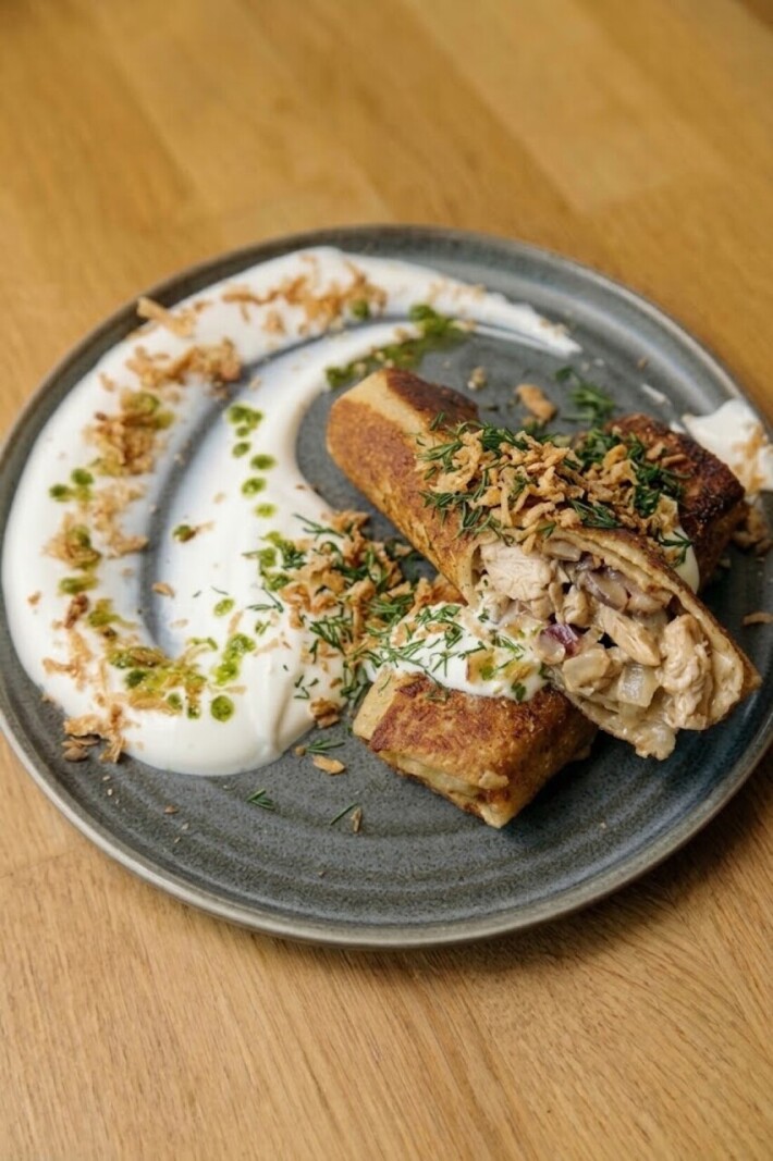 Блины с мясом цыпленка
