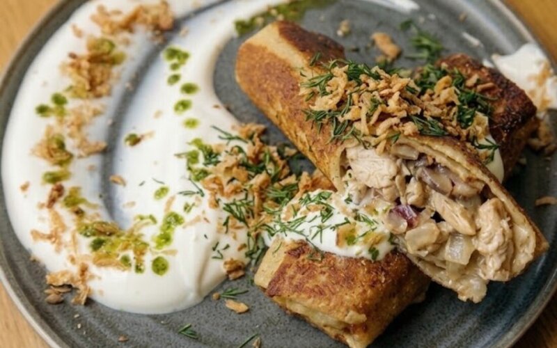 Блины с мясом цыпленка