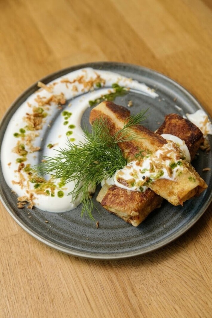Блины с ветчиной и сыром